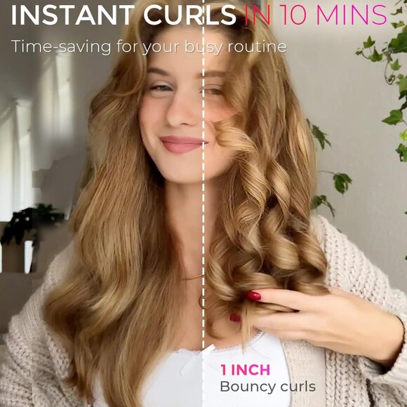 CURLPRO Automatic Rotating Curling Iron: 1 Inch Beach Waves Wand, Metallic Gray - Picture 3 of 9